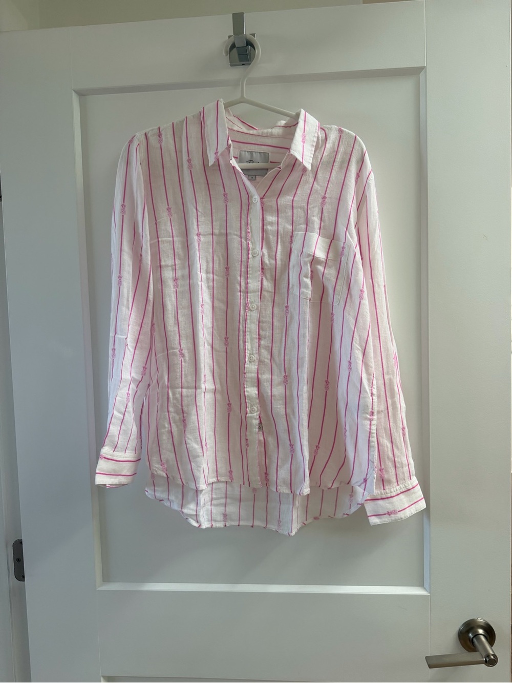 Rails Charli shirt white pink pineapple stripes, small